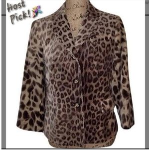 Talbots 16p animal print blazer
